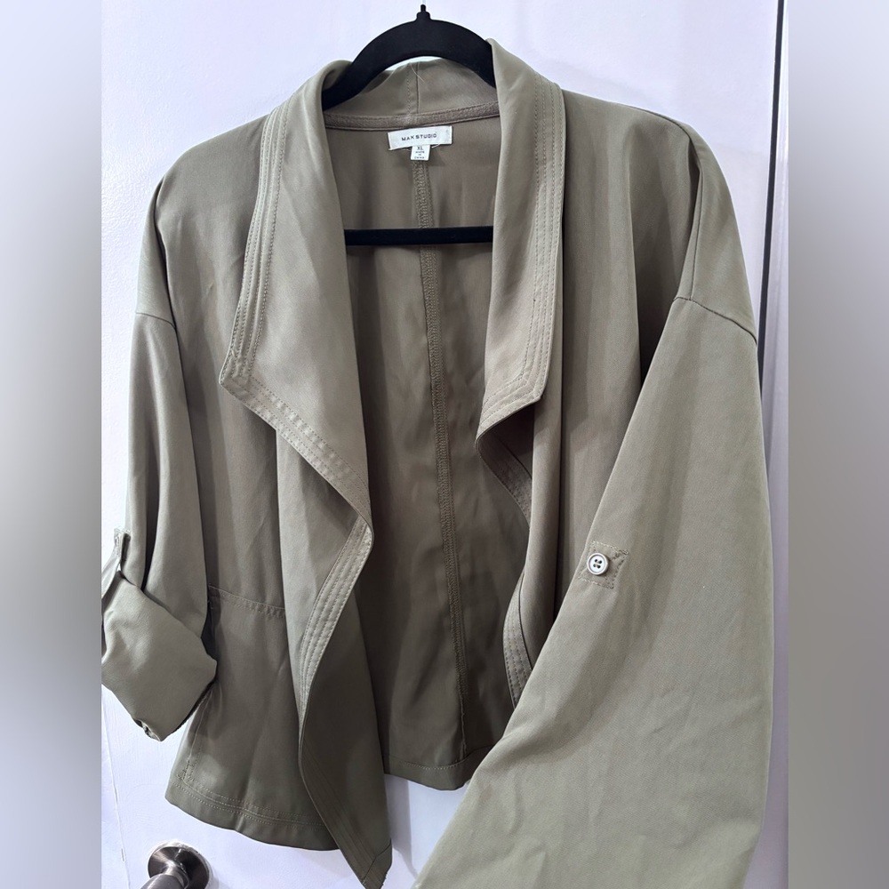 Max Studio Olive Green Utility Blazer - Picture 5 of 7